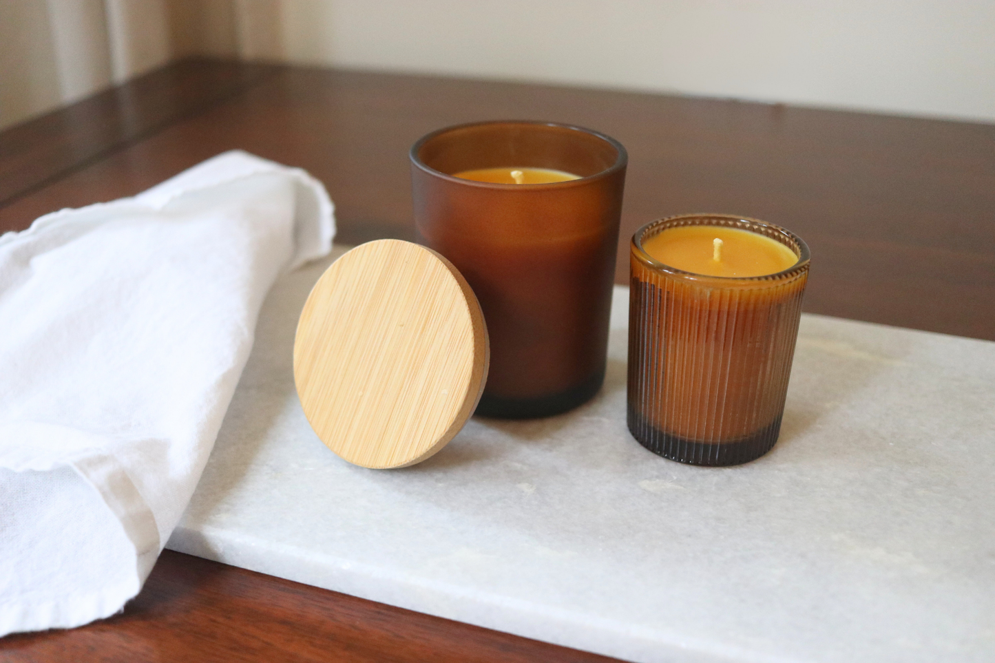 Amber Jar Beeswax Candle