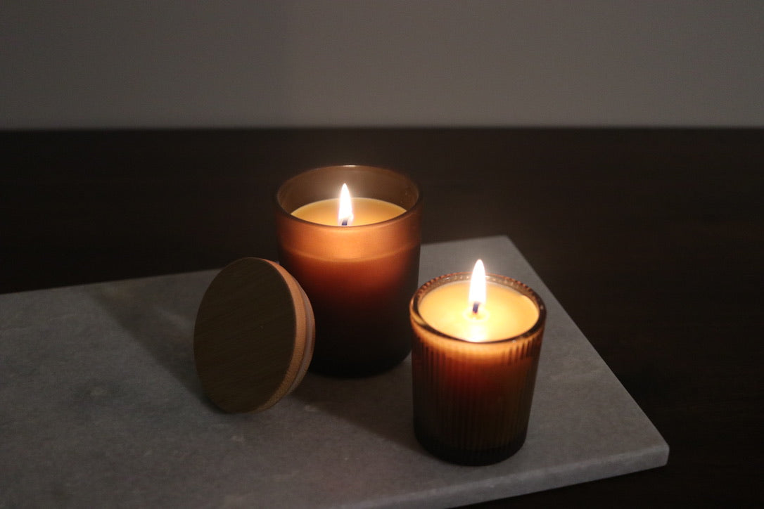Amber Jar Beeswax Candle